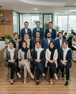 نمونه خروجی پرامپت «عکس گروهی تیم شرکتی»، ساختهشده با هوش مصنوعی
