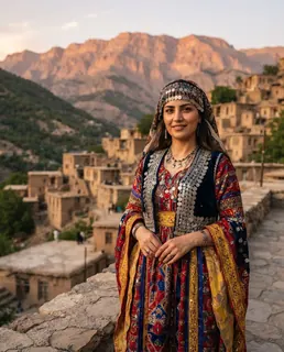نمونه خروجی پرامپت «لباس سنتی کردی»، ساختهشده با هوش مصنوعی