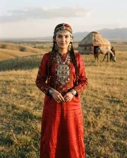 نمونه خروجی پرامپت «لباس سنتی ترکمن»، ساختهشده با هوش مصنوعی